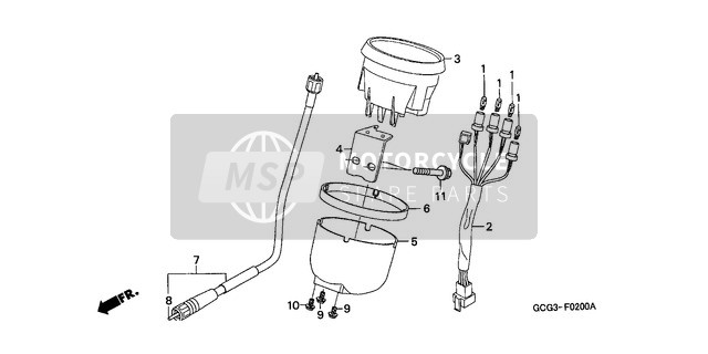 Honda SGX50S 2000 Tachimetro per un 2000 Honda SGX50S